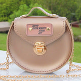 Girls Mini Cute Chain Crossbody Bags PU Leather Coin Purse Small Messenger Bags Kids Round Shoulder Bags Protable Handbags