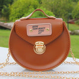 Girls Mini Cute Chain Crossbody Bags PU Leather Coin Purse Small Messenger Bags Kids Round Shoulder Bags Protable Handbags