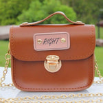 Girls Mini Cute Chain Crossbody Bags PU Leather Coin Purse Small Messenger Bags Kids Round Shoulder Bags Protable Handbags