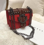 European Fashion Female Square Bag 2018 New Quality PU Leather Women's Designer Handbag Rivet Lock Chain Shoulder Messenger bags