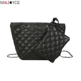 2pcs/set Fashion Messenger Bag for Women Casual Purse Chain Handbag Female Shoulder Crossbody Bags bolsa feminina
