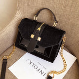 Leopard Crossbody Bags For Women with Zipper Decoration Ladies Chain Handbags And Purses Patent leather Small  Shoulder Bag