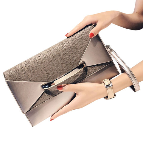 FGGS-Envelope Clutch Bag Women Leather Birthday Party Evening Clutch Bags For Women Ladies Shoulder Clutch Bag Purse Female