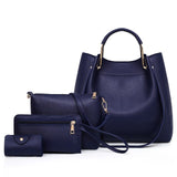 YANXI Women Bag Set Female Top-Handle Big Capacity Handbag Fashion Shoulder Bag Purse Ladies PU Leather Crossbody Bag 4 Sets