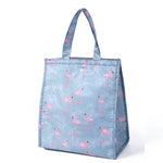 Animal Flamingo Lunch Bags Women Portable Functional Canvas Stripe Insulated Thermal Food Picnic Kids Cooler Lunch Box Bag Tote
