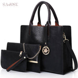 Women Bags Set 3 Pcs Leather Handbag Compound Bag Tote Bags Ladies Shoulder Handbag+Messenger Bag+Purse Sac a Main Drop shipping