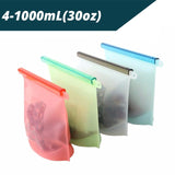 1500ml&1000ml Reusable Silicone Food Storage Bags | BEST forSandwich, Liquid, Snack, Lunch, Fruit, Freezer Airtight Seal