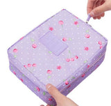 Women Cosmetic bag Makeup bag Case Make Up Organizer Toiletry Storage Neceser Rushed Floral Nylon Zipper New Travel Wash pouch