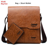 Men Tote Bags Set JEEP BULUO Famous Brand New Fashion Man Leather Messenger Bag Male Cross Body Shoulder Business Bags For Men