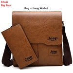 Men Tote Bags Set JEEP BULUO Famous Brand New Fashion Man Leather Messenger Bag Male Cross Body Shoulder Business Bags For Men