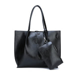 Women Leather Handbags Luxury Solid Color 2 Sets Ladies Composite Bag Fashion Clutch Bags For Women Shoulder Bags Purse Wallet