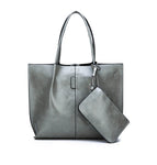 Women Leather Handbags Luxury Solid Color 2 Sets Ladies Composite Bag Fashion Clutch Bags For Women Shoulder Bags Purse Wallet