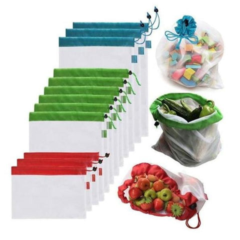 12pcs Reusable Mesh Produce Bags Washable Eco Friendly Bags Shopping Bags for Grocery Shopping Storage Fruit Vegetable Toys