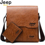 Men Tote Bags Set JEEP BULUO Famous Brand New Fashion Man Leather Messenger Bag Male Cross Body Shoulder Business Bags For Men