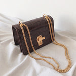 Mini Square Flip bag 2019 Summer New Quality PU Leather Women's Designer Handbag Stone pattern Lock Chain Shoulder Messenger Bag