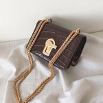 Mini Square Flip bag 2019 Summer New Quality PU Leather Women's Designer Handbag Stone pattern Lock Chain Shoulder Messenger Bag