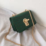 Mini Square Flip bag 2019 Summer New Quality PU Leather Women's Designer Handbag Stone pattern Lock Chain Shoulder Messenger Bag