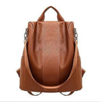 Female anti-theft backpack classic PU leather solid color backpack canta fashion shoulder bag