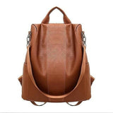 Female anti-theft backpack classic PU leather solid color backpack canta fashion shoulder bag