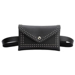 Fashion Women Belt Bags Solid Color Rivet Shoulder Waist Bags Women PU Leather Fanny Packs Casual Purse Wallet Chest Belt Bag