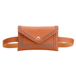 Fashion Women Belt Bags Solid Color Rivet Shoulder Waist Bags Women PU Leather Fanny Packs Casual Purse Wallet Chest Belt Bag