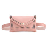 Fashion Women Belt Bags Solid Color Rivet Shoulder Waist Bags Women PU Leather Fanny Packs Casual Purse Wallet Chest Belt Bag