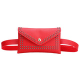 Fashion Women Belt Bags Solid Color Rivet Shoulder Waist Bags Women PU Leather Fanny Packs Casual Purse Wallet Chest Belt Bag