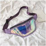 2019 Fashion Belt Bum Bag Waterproof Transparent Clear Punk Holographic Fanny Pack Laser Waist Pack for Women