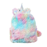 2019 New 3D Cartoon kids bag holographic pink backpack for children Plush school bags pu backpack for girls mochila escolar