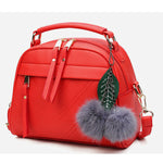 New fashion women's shoulder bag PU leather solid color messenger bag casual handbag