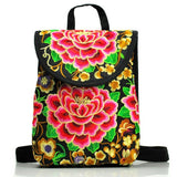 2019 NEW Vintage ethnic style backpack fashion embroidery flower backpack travel shoulder bag