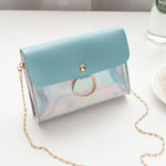 Laser Crossbody Bag for Women Chain Mini Shoulder Bag Circle Small Messenger Bag Womens Handbags and Purses Evening Clutch Bags
