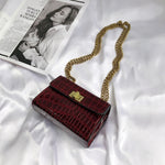 Stone pattern Mini Crossbody bags For Women 2019 Quality PU Leather Ladies Chain Designer Handbags Lock Shoulder Messenger Bag